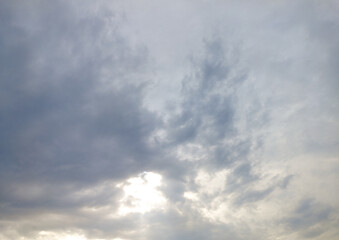 Dramatic Cloudy Sky with Sunlight Peeking