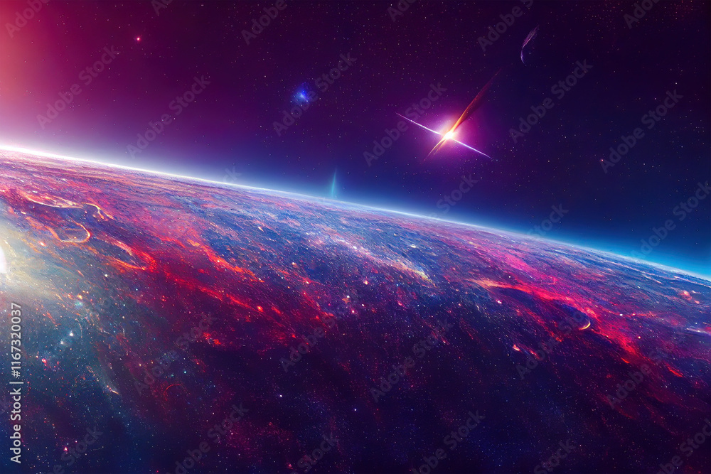 Canvas Prints vibrant alien planet view from space