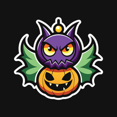 Fototapeta premium Halloween Sticker Vector Illustration