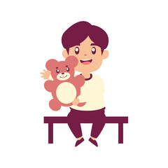 Cheerful Man Holding Teddy Bear, Design Inspiration, Object, Template, Character