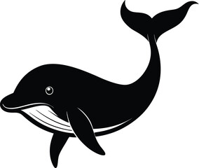 Whale Silhouettes in Minimalist Style