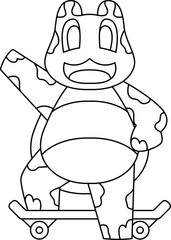 Fototapeta premium Turtle Skater Skateboard Animal Vector Graphic Art Illustration