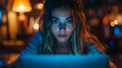 Woman Working into the Night