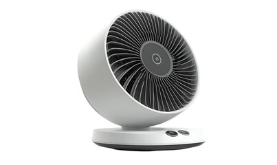 A modern table fan designed for efficient air circulation and cooling.