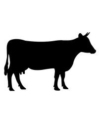 Cow clip art design on plain white transparent isolated background for card, shirt, hoodie, sweatshirt, apparel, card, tag, mug, icon, poster or badge
