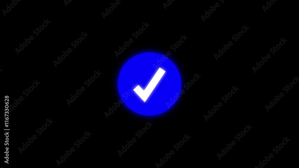 Poster animation of check mark icon. white and green check mark on transparent background. check mark on tr