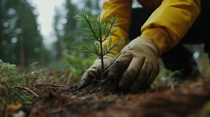 Tree planting event forest nature photography outdoor close-up environmental conservation