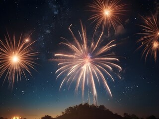 fireworks in the night sky