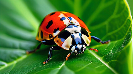 Fototapeta premium Ladybug on the leaf