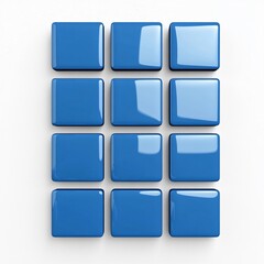 Creative Glossy Blue 3D Business Motif on Minimal White Background