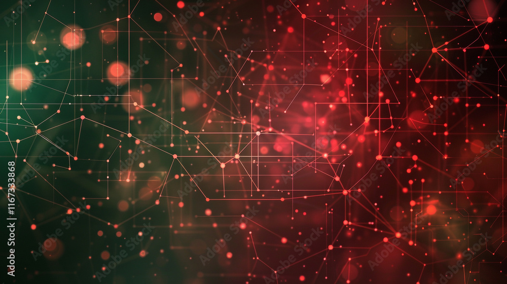 Poster a red and green pattern of dots. the red and green dots are arranged in a way that creates a sense o