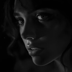 portrait of a woman in dramatic cinematic lighting
