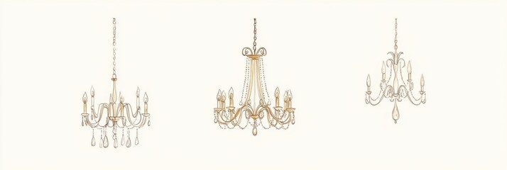 Elegant decorative chandelier collection adorned with small details for interior design inspiration