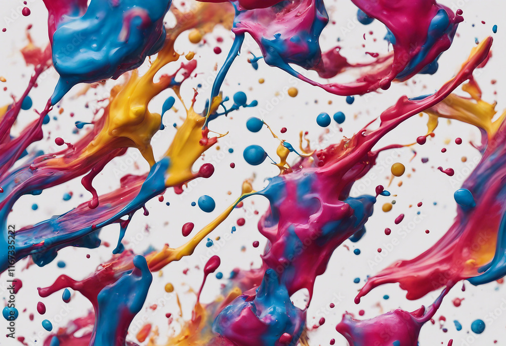 Poster colorful paint splash isolated design element on the transparent background