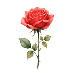 Rosa roja en flor, símbolo de amor y pasión 
