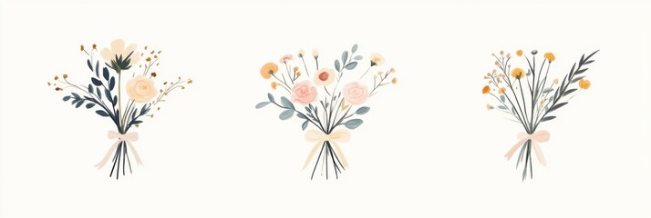 Obraz premium Elegant floral bouquets for spring celebrations and decor