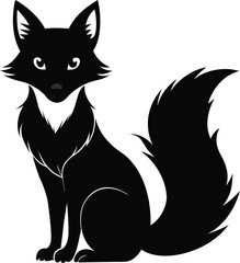  black and white curious fox