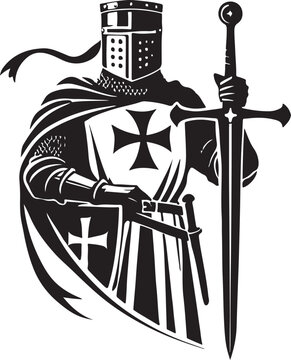 Knight Templar Vector Illustration
