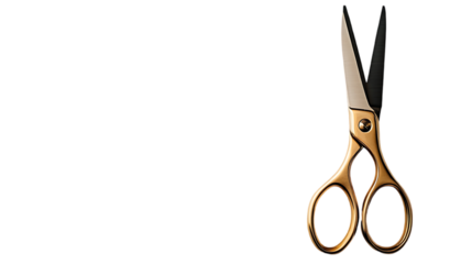 A pair of scissors with gold handles, used for cutting various materials.