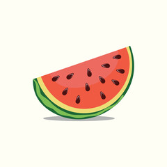 Vector illustration of a slice of watermelon