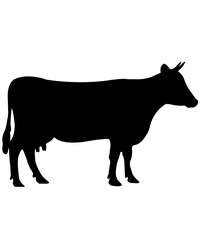 Cow clip art design on plain white transparent isolated background for card, shirt, hoodie, sweatshirt, apparel, card, tag, mug, icon, poster or badge