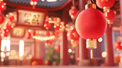 Fototapeta premium Full of red lanterns.