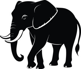 silhouette of elephant vector illustration on white background