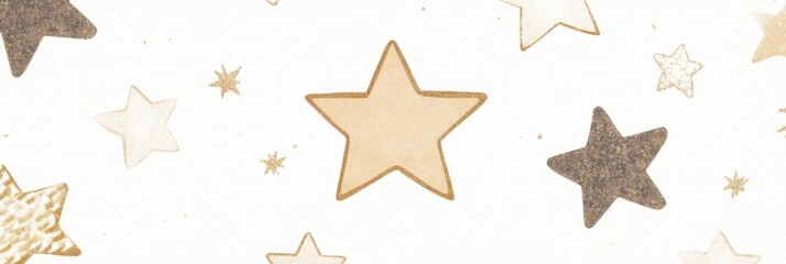 Obraz premium Gentle holiday stars in muted gold for festive design and decor