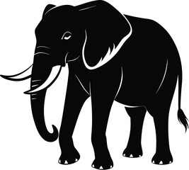 silhouette of elephant vector illustration on white background