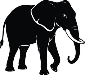 silhouette of elephant vector illustration on white background
