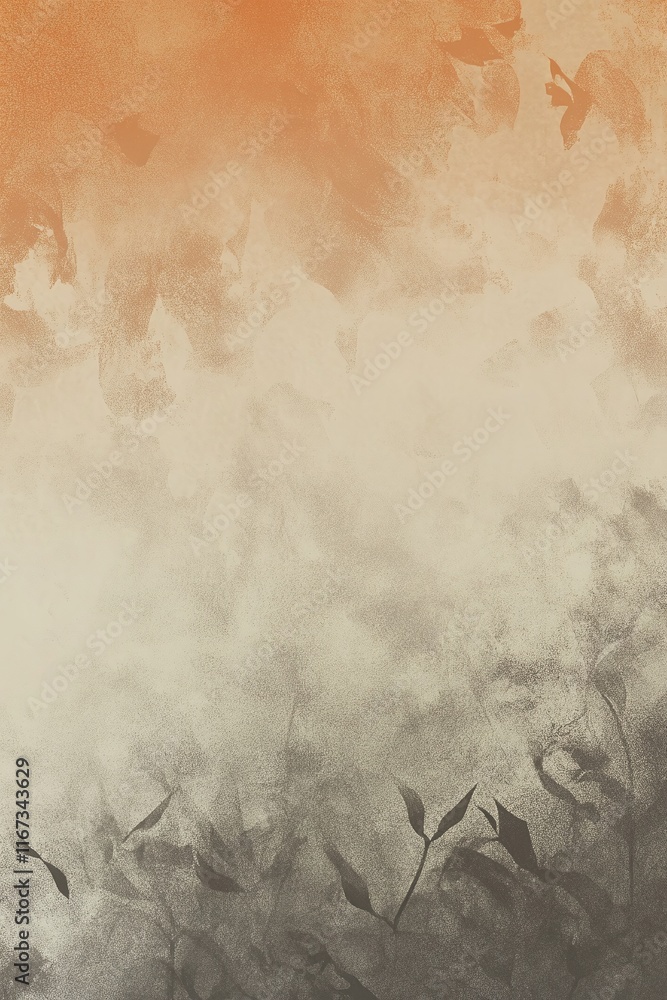 Poster abstract gradient with muted orange transitioning into dark umber enhanced by a gritty noise texture