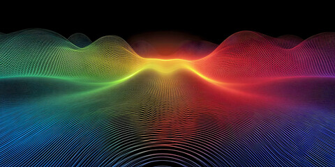 visualization of fractal waves, ai generated,	
