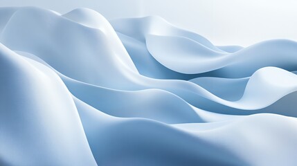 Naklejka premium Abstract Blue Fabric Waves Flowing Smoothly
