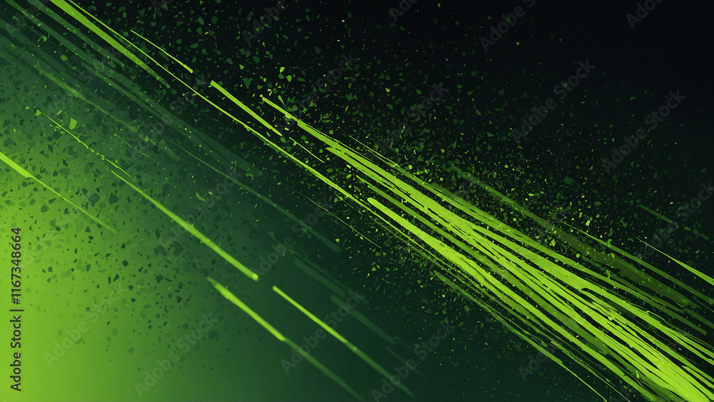 Poster vibrant green abstract background with dynamic lines