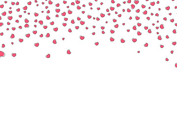 Heart Falling Particles Isolated Background.