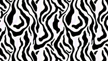 Classic black and white zebra stripes, seamless repeat, pattern, background, vector