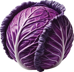 Obraz premium a realistic purple cabbage with a white background