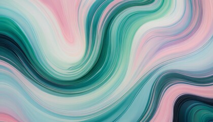 Obraz premium Abstract Teal Pink Swirling Wave Background