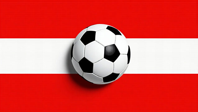  Soccer Ball on Austrian Flag Background - Powered by Adobe