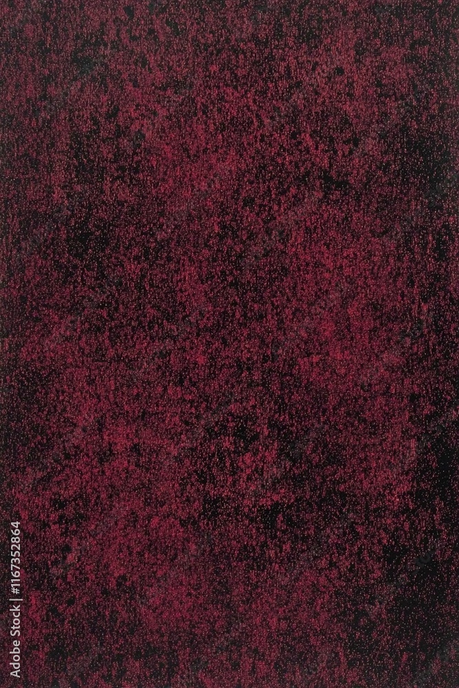 Poster deep maroon transitioning into black with speckled noise texture for a dramatic design.