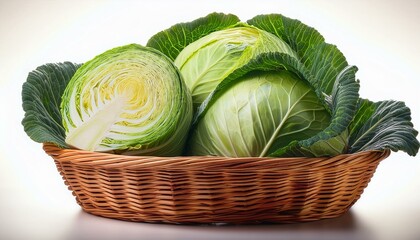 a basket of cabbage with a background