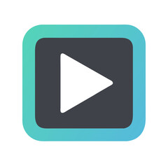 Play button icon on abstract colorful background