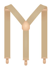 Brown suspenders on white background. vector illustration