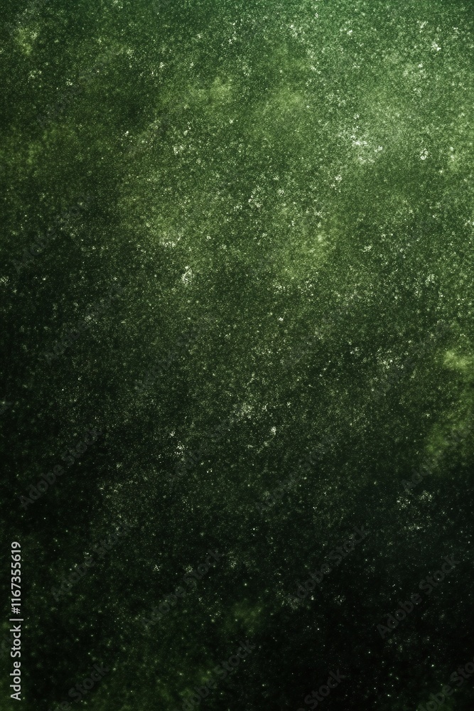 Poster dynamic background blending dark moss green into black with subtle speckled noise accents.