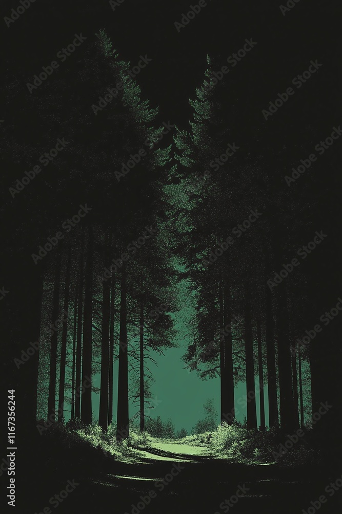 Poster dynamic gradient banner blending dark forest green into black with a subtle grain overlay.