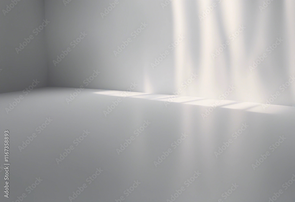 Poster minimalistic abstract gentle light grey background for product presentation with light and shadow