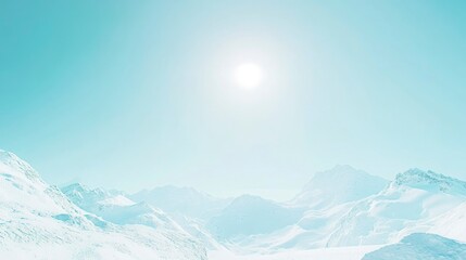 Serene Winter Mountain Landscape Under Bright Sun