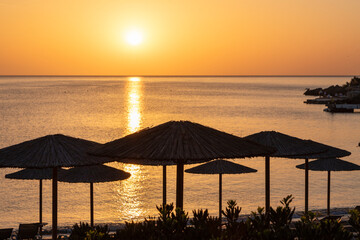 Sunrise on northern coast of Rhodes island