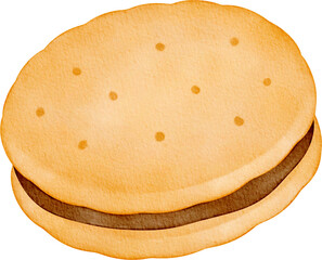 watercolor sandwich biscuit