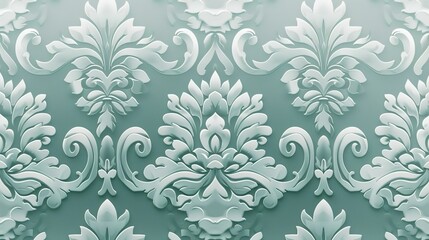 Fototapeta premium mint green seamless pattern wallpaper